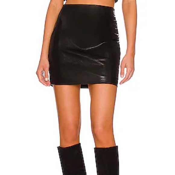 Line & Dot Dresses & Skirts - Line and Dot Vegan Leather Mika Asymmetrical Mini Skirt